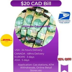 Counterfeit $20 CAD Bills